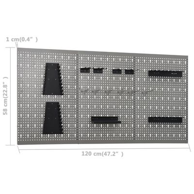 vidaXL Werkbank met 3 wandpanelen