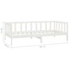 vidaXL Slaapbank met matras massief grenenhout wit 90x200 cm