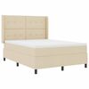 vidaXL LED Box Spring Bed met hoofdeinde Cr&egrave;me 140 x 190 cm Stof