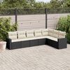 vidaXL 7-delige Loungeset met kussens poly rattan zwart