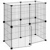 vidaXL Huisdierenkooi met deur 12 panelen 70x35x70 cm staal zwart