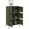 vidaXL Hoge kast 68x39x113 cm staal olijfgroen