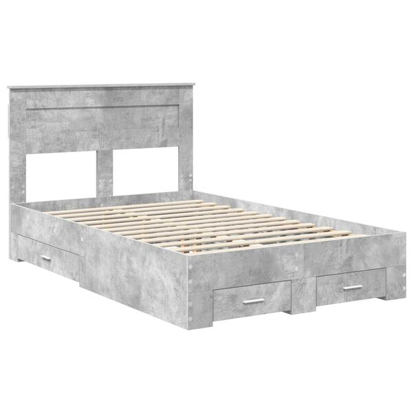 vidaXL Bedframe met lade met hoofdeinde met opslag Bewerkt hout