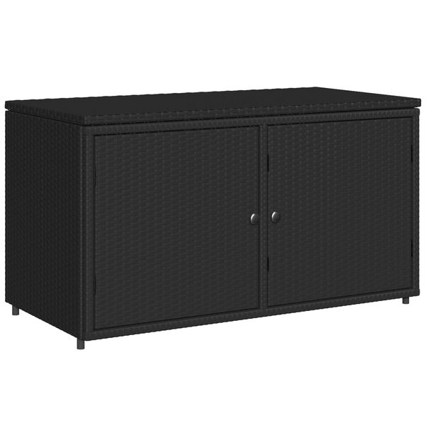 vidaXL Tuinkast 110x55x60,5 cm poly rattan zwart