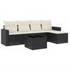 vidaXL 6-delige Loungeset met kussens poly rattan zwart