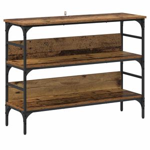 vidaXL Wandtafel met plank Oudhout 100 x 32 x 75 cm Bewerkt hout