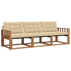 vidaXL Buiten bankenset 3 st Natuurlijk en Beige