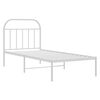 vidaXL Bedframe met hoofdbord metaal wit 80x200 cm