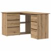 vidaXL Hoekbureau 145x100x76 cm bewerkt hout artisanaal eikenkleur