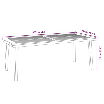 vidaXL Tuintafel 200x100x75 cm massief acaciahout