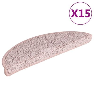 vidaXL Trapmatten 15 st 56x17x3 cm lichtroze