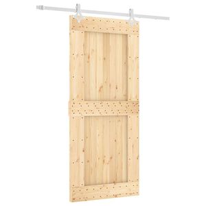 vidaXL Schuifdeur 90 x 210 cm Massief Grenenhout (Niet-Behandeld)