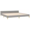 vidaXL Bedframe met hoofdeinde stof lichtgrijs 200x200 cm