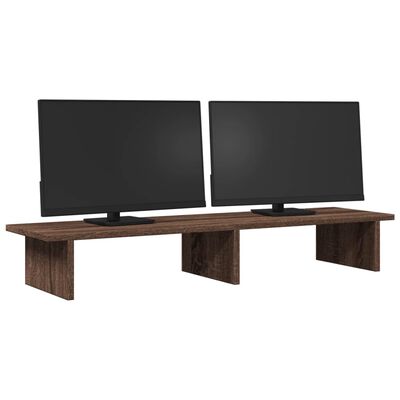 vidaXL Monitorstandaard 100x27x15 cm bewerkt hout bruin eikenkleurig