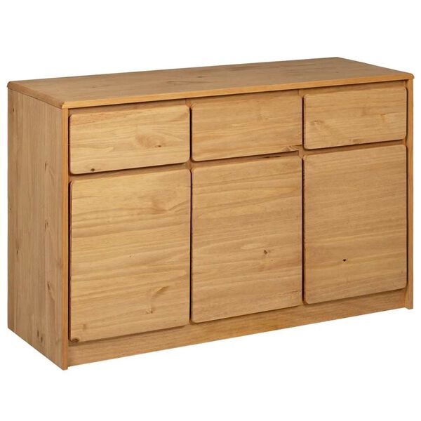 vidaXL Dressoir SAUDA 114x43x75,5 cm massief grenenhout eikenkleurig