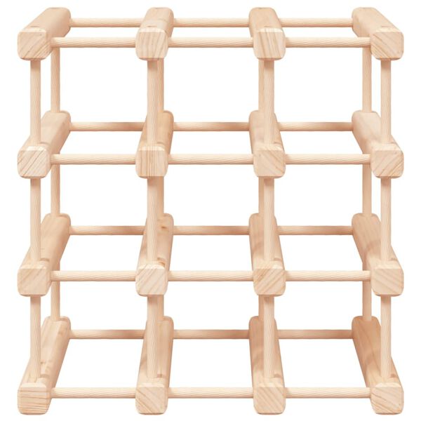 vidaXL Wijnrek voor 12 flessen 36x23x36 cm massief grenenhout