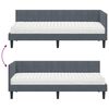 vidaXL Hoekbedframe met Matras met hoofdeinde 2 pcs Grijs Fluweel