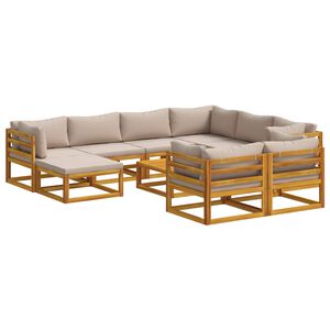 vidaXL Bankstel 10 st Naturel Massief Acaciahout