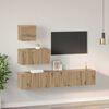 vidaXL Tv-meubelset Wandgemonteerd 4 pcs Artisan Eiken Bewerkt hout