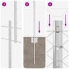 vidaXL Hek met Paal Zilver 1 x 25 m Staal
