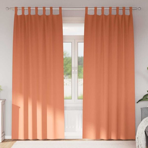 vidaXL Zwart-out Gordijnen met Ringen 2 pcs Terracotta 245 x 140 cm