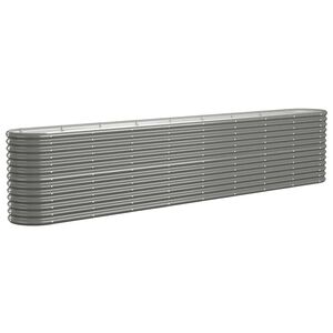 vidaXL Plantenbak 332x40x68 cm gegalvaniseerd staal grijs
