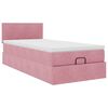 vidaXL Ottoman bed met matras 90x190cm fluweel roze
