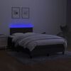 vidaXL Boxspring met matras en LED stof zwart 120x190 cm