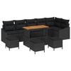 vidaXL Tuinbankenset met kussen 10 pcs Zwart poly rattan