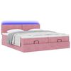 vidaXL Ottoman bed met matrassen en LED's 180x200cm fluweel roze