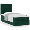 vidaXL Ottoman bed met matrassen 90x190cm fluweel donkergroen