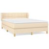 vidaXL Boxspring met matras stof cr&egrave;mekleurig 140x200 cm