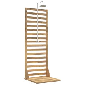 vidaXL Buitendouche 205,5 cm Massief acaciahout en roestvrij staal Wit