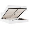 vidaXL Bed poef met matrassen en LED's 160x200cm kunstleer zuiver wit
