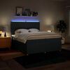 vidaXL Boxspring met matras stof blauw 200x200 cm