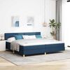 vidaXL Boxspringbed met matras met matras Blauw 200 x 200 cm Stof