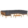 vidaXL 6-delige Loungeset pallet met kussens massief acaciahout