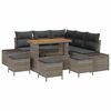 vidaXL Tuin Sofa Set met kussen 9 pcs Grijs Poly riet