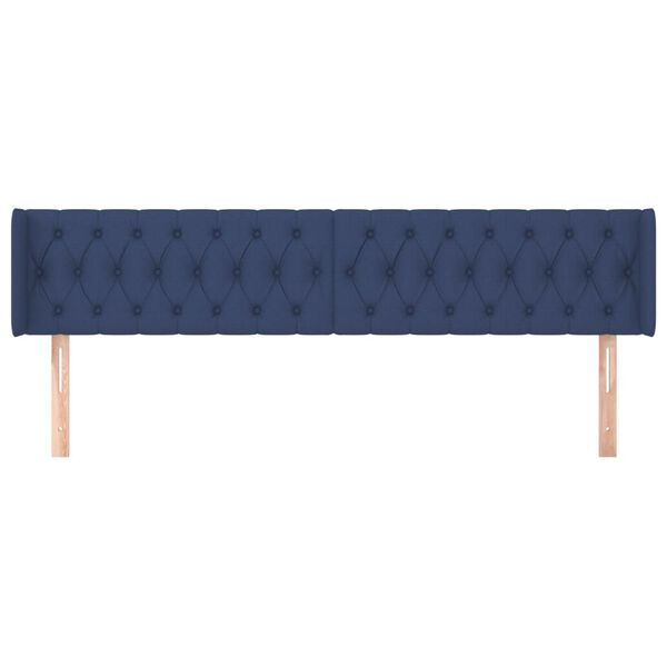 vidaXL Hoofdbord met randen 183x16x78/88 cm stof blauw