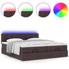 vidaXL Ottoman bed met matrassen en LED's 180x200cm stof donkerbruin