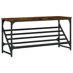vidaXL Schoenenrek 90x30x45 cm bewerkt hout gerookt eikenkleurig