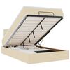vidaXL Bed poef met matras en LED's 120x190 cm stof cr&egrave;mekleurig