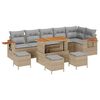 vidaXL Tuinbankenset 10 st Beige poly rattan