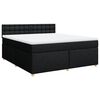 vidaXL Boxspring met matras stof zwart 180x200 cm