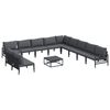 vidaXL Tuinbankenset 12 st Zwart Staal