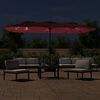 vidaXL Parasol dubbel dak met LED 449x265 cm bordeauxrood