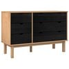 vidaXL Ladenkast OTTA Zwart 111 x 43 x 73,5 cm Massief grenenhout