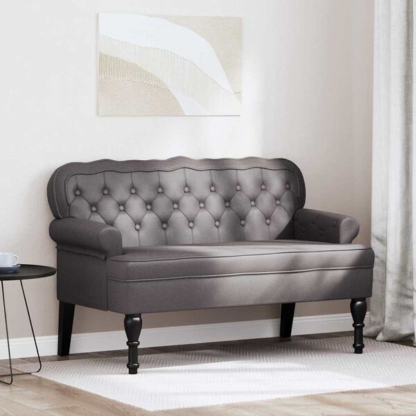 vidaXL Chesterfield Bank Grijs 119,5 x 64,5 x 75 cm Nep Leer