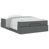 vidaXL Bedframe met matras met matras 2 pcs Dim Grijs Stof