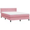 vidaXL Boxspring met matras fluweel roze 140x220 cm